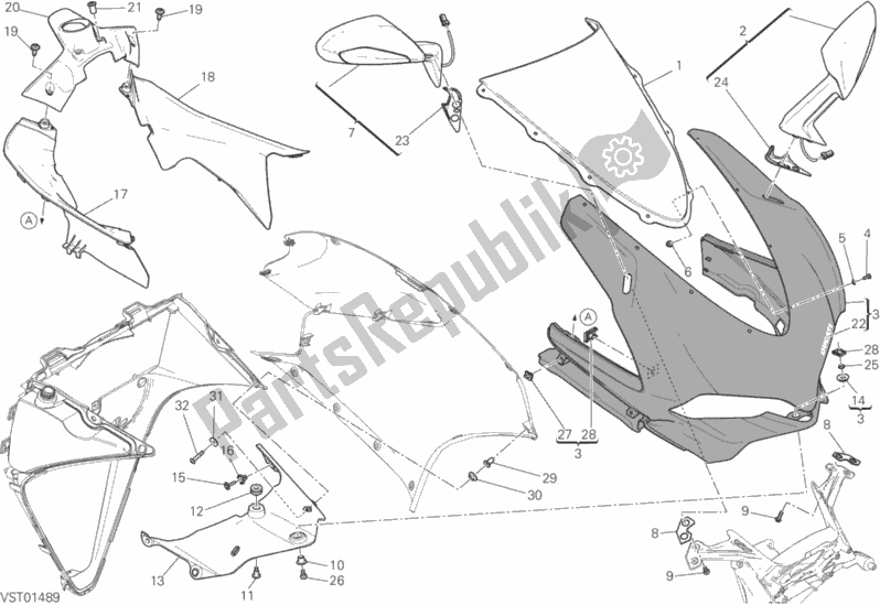 Alle onderdelen voor de Motorkap van de Ducati Superbike 959 Panigale ABS Thailand 2017